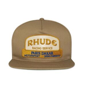 Rhude Tan Patch Cap with Gold and Blue Embroidery